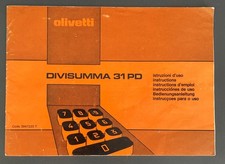 Olivetti DIVISUMMA 31 PD - Libretto istruzioni d'uso 1980