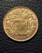 MONETA ORO 20 FRANCHI ELVETIA