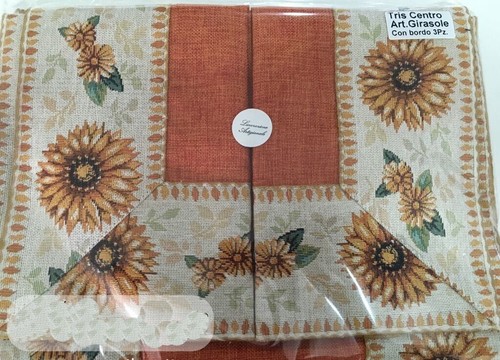 Tris centrini gobelin girasole - centrini,