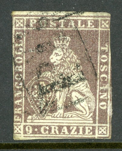 Italia 1851 toscana 9cr grigio - 1851,