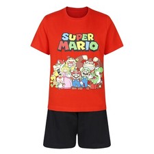 Pigiama Corto Ragazzo Super Mario Sleep Lounge Night Wear PJ Set da 7 a 15 anni Nuovo