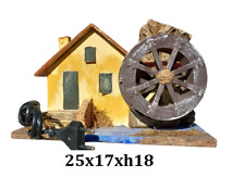 movimento presepe casa mulino con  motorino V220 accessori ruota sughero muschio