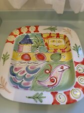 Piatto colorato vintage 1991 finto Elizabeth Barrett Roach made in Italy