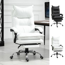 Poltrona da Ufficio in Similpelle Regolabile Reclinabile 155° Poggiapiedi