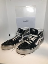 Vans - Off The Wall - Scarpe da skate alte bianche e nere - Taglia UK 9 (Leggi) (M)