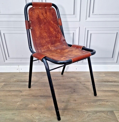 Sedia vintage metallo pelle