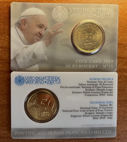 Vaticano 2024 cent papa - vaticano, 50