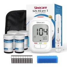 Sinocare Misuratore Glicemia Glucometro con 100 Strisce e 100 Lancette Elettrodo
