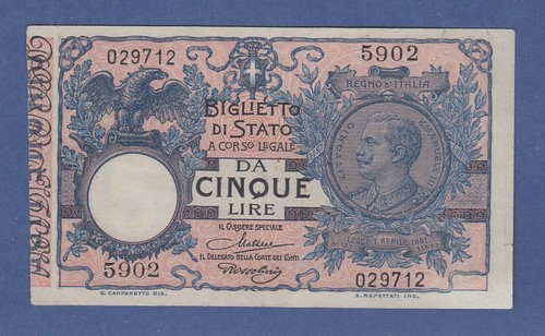 Banconota italia vitorio - italia,