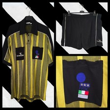 Completo oro maglia pantaloncini arbitro calcio Diadora FIGC 90s L