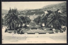 CPA Monte-Carlo, Les jardins 1906 