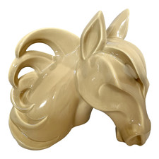 Scultura ceramica testa di cavallo Mustang modernista californiana ceramica ceramica Jaru Pottery anni 80