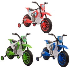 HOMCOM Moto da Cross Elettrica per Bambini Batteria 12V Ricaricabile e Rotelline