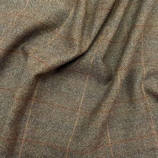 Tessuto Loro Piana Lana E Cachmere Spigato Check 50 Cm Cammello 7935