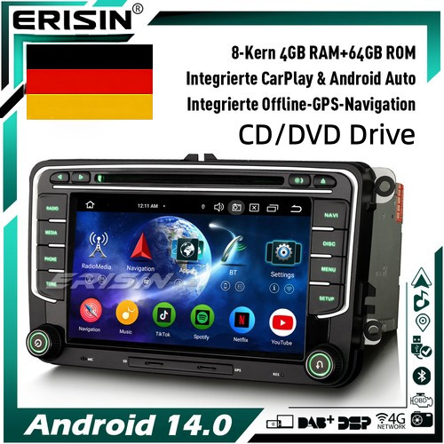 Dvd android 64g autoradio - cd, 4+64g