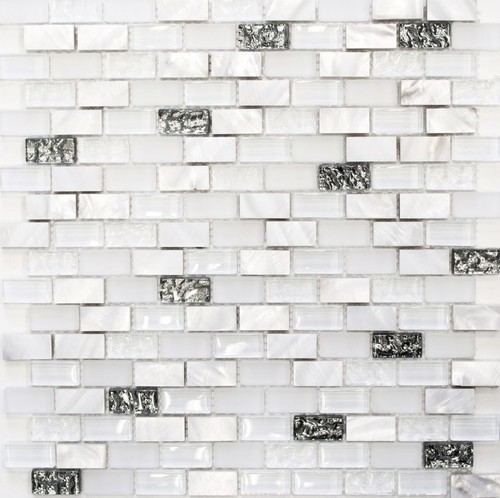 Mosaico vetro bianco - in,