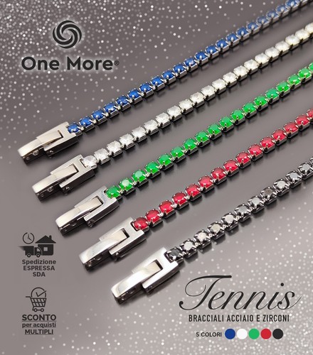Bracciale tennis acciaio - bracciale,