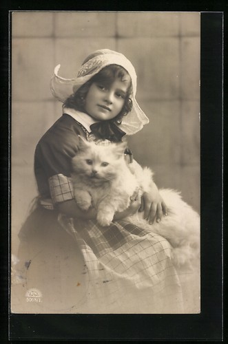 Ragazza con grande - , gatto