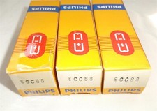 ® LOT 3x LAMPE TUBE ECC88 6DJ8 PHILIPS HEERLEN ⊿ DIMPLE GETTER NOS NIB TESTED °=
