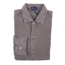 Drumohr Slim-Fit Long Sleeve Button-Front Jersey Cotton Polo Shirt S NWT