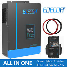 EDECOA 3000W 24V Inverter Solare Inverter Ibrido MPPT 80A 55-450V WIFI APP