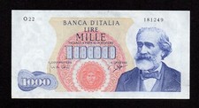 RARA MILLE 1000 LIRE GIUSEPPE VERDI PRIMO TIPO REPUBBLICA ITALIANA