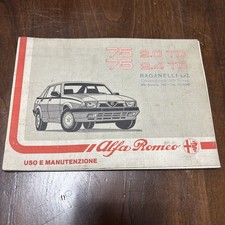 Alfa Romeo 75 Uso E Manutenzione 1988