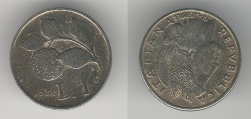 Moneta italiana lira 1946 - moneta,