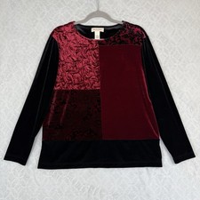Vtg Y2K Velvet Patchwork Top