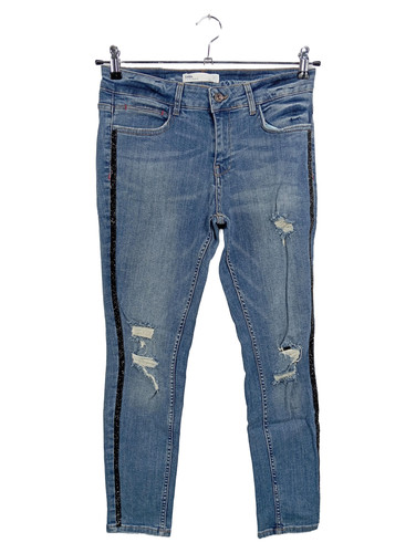 Zara jeans donna blu strappati - donna,