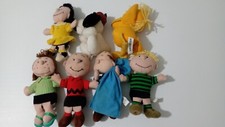 LOTTO 7 PUPAZZI PELUCHES PEANUTS SNOOPY LINUS CHARLIE BROWN WOODSTOCK