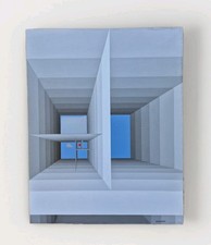 FRASSATI GIANNI 1975 Grande Quadro Geometrico OPTICAL ART DESIGN ARTE MODERNA 