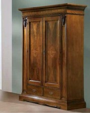 ARMADIO 2/3 ANTE IN LEGNO TOULIPIE INTARSIATO/INTAGLIATO COLORE NOCE BASSANO 510