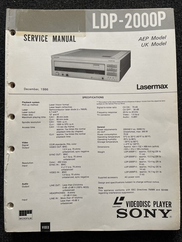 Sony ldp 2000p lettore - sony,
