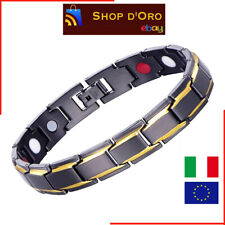 Bracciale Uomo magnetico Titanio Super Forte Terapia Terapeutico Braccialetto