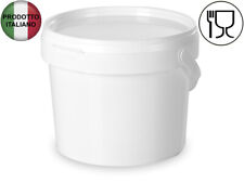 Secchio per Alimenti Vaso Plastica vuoto 5 Lt BIANCO CON COPERCHIO UNIVERSALE