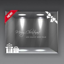 vetrofanie wall sticker adesivo natale christmas vetrine negozio pacchi a0664