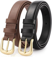 Cinture in Pelle PU, Cintura Marrone Nera Firmata per Donne E Uomini, Cintura in