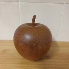 wood trinket box apple Treen