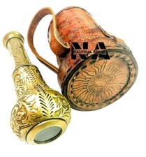 Telescopio in ottone inciso