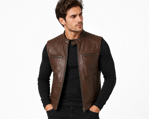 Giacca biker uomo - , pelle