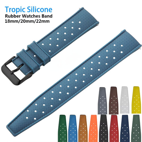 Tropical silicone watch band - watch,
