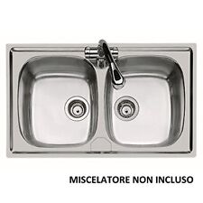 Lavello Incasso In Acciaio Inox, 2 Vasche, 86x50 Cm
