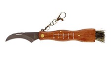 Coltello da funghi con Lama in acciaio 7 cm Manico in legno e Spazzola