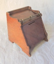 Antique Collectable Edwardian Wood Money Box Moneybox Piggy Bank Salvadanaio