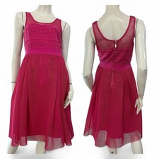PINKO Vestito abito fucsia traforato Tg IT 42