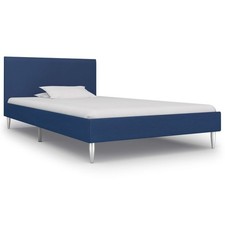 Giroletto Blu in Tessuto 90x200 cm Imbottito Moderno Telaio Letto vidaXL