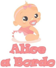 Adesivo Bimbo Bimba a Bordo - Nome Personalizzato 12 CM - Femmina - Stickers Aut