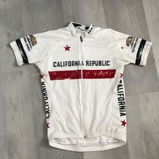 Voler Club Cut - Maglia ciclismo California Republic zip bianca uomo media