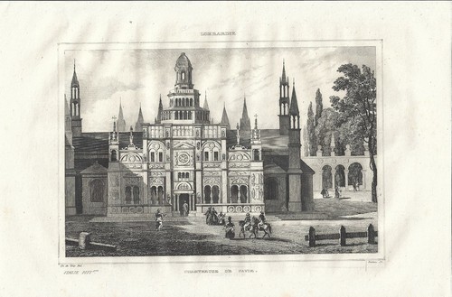 Stampa antica certosa pavia - stampa,